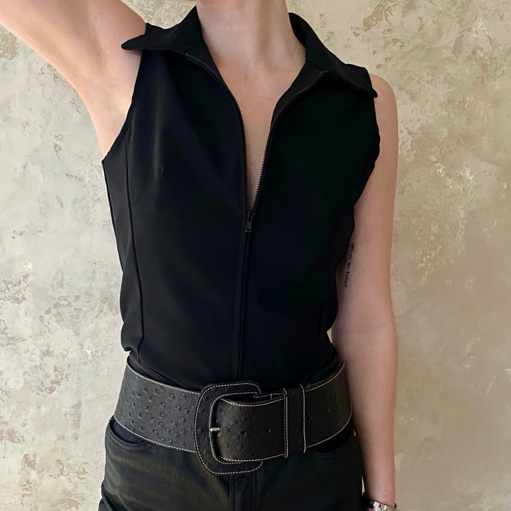 Black Vintage Zip Up Tank - Size S (EUC)